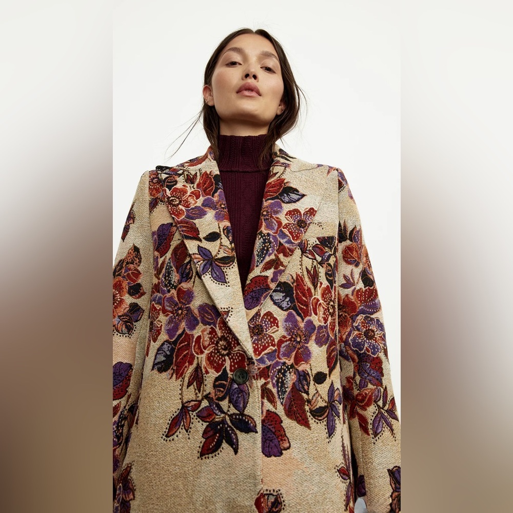 SMYTHE Peaked Lapel Floral Tapestry Coat BNWT - 6 - Picture 6 of 13